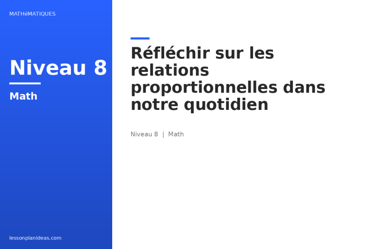 Réfléchir sur les relations proportionnelles dans notre quotidien