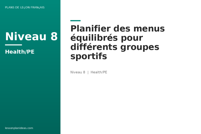 Planifier des menus équilibrés pour différents groupes sportifs
