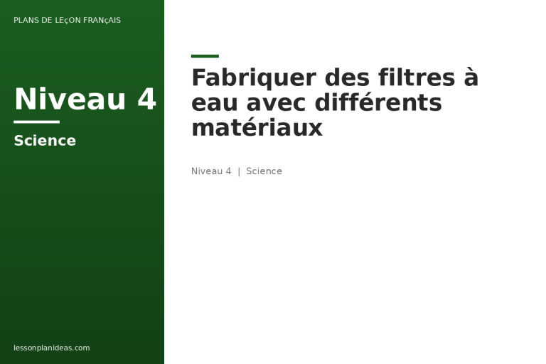 Fabriquer des filtres à eau avec différents matériaux