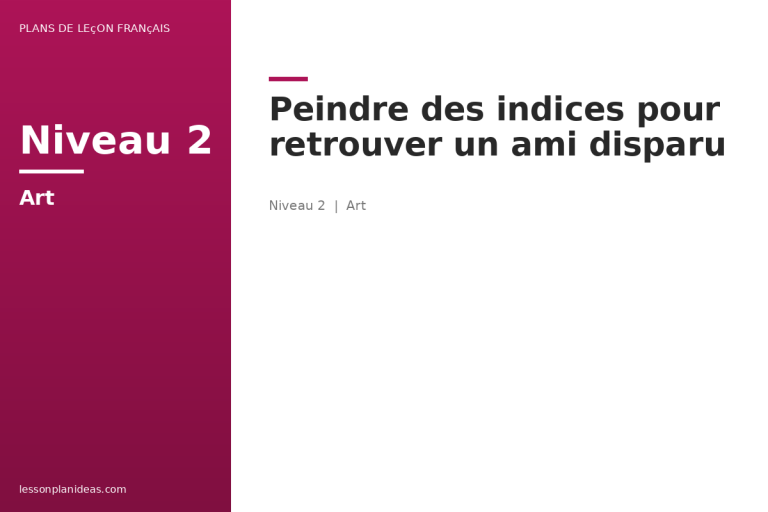 Peindre des indices pour retrouver un ami disparu