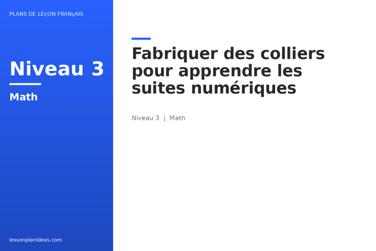 Fabriquer des colliers pour apprendre les suites numériques