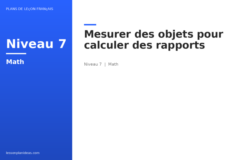 Mesurer des objets pour calculer des rapports