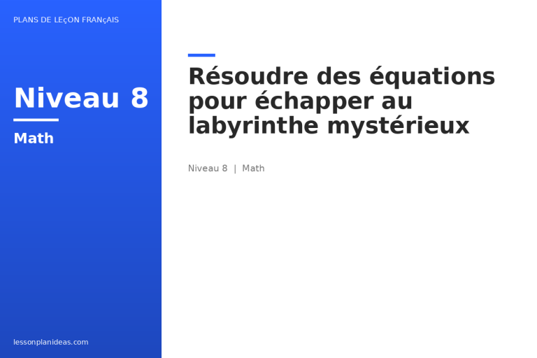 Résoudre des équations pour échapper au labyrinthe mystérieux