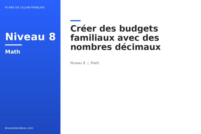 Créer des budgets familiaux avec des nombres décimaux