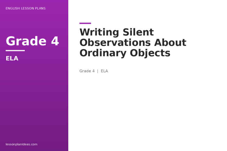 Writing Silent Observations About Ordinary Objects
