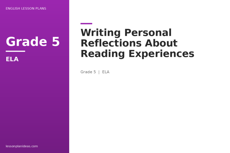 Writing Personal Reflections About Reading Experiences