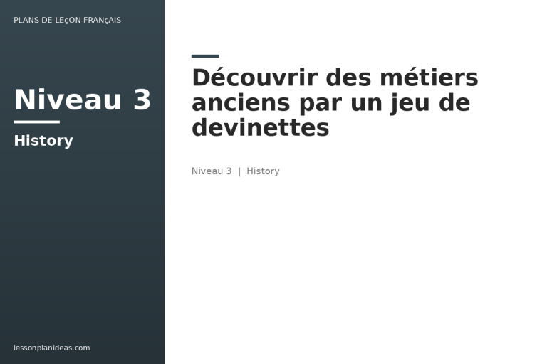 Découvrir des métiers anciens par un jeu de devinettes