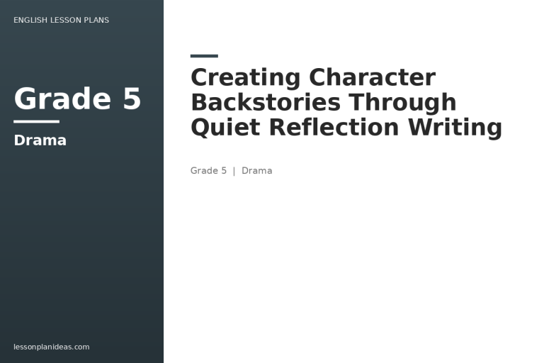 Creating Character Backstories Through Quiet Reflection Writing