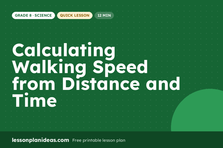 Calculating Walking Speed from Distance and Time – Grade 8 Science lesson plan