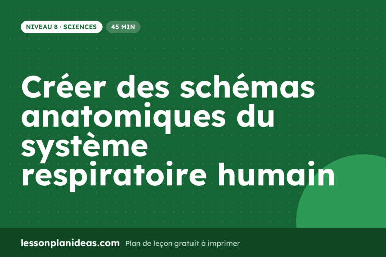 Créer des schémas anatomiques du système respiratoire humain – plan de leçon, Sciences, Niveau 8