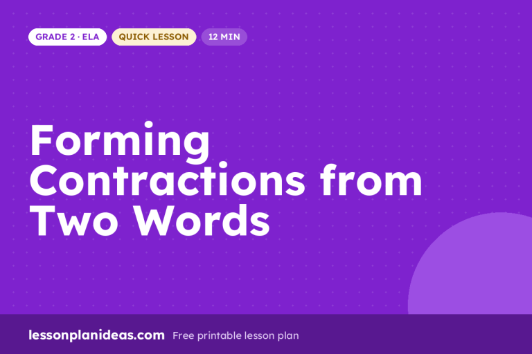Forming Contractions from Two Words – Grade 2 ELA lesson plan
