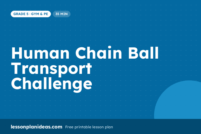 Human Chain Ball Transport Challenge – Grade 5 Gym & PE lesson plan