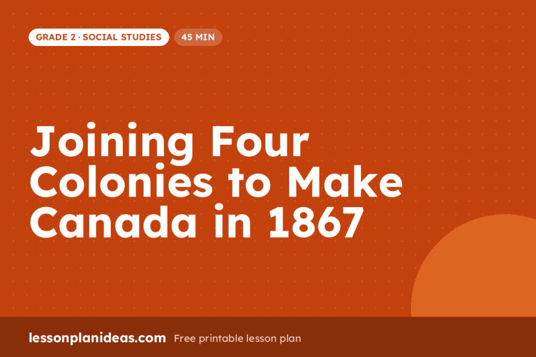 Joining Four Colonies to Make Canada in 1867 – Grade 2 Social Studies lesson plan