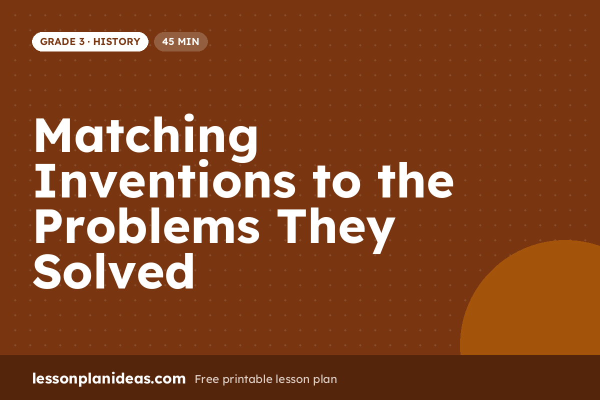 Matching Inventions to the Problems They Solved – Grade 3 History lesson plan