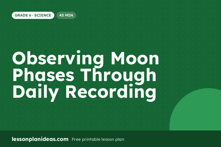 Observing Moon Phases Through Daily Recording – Grade 6 Science lesson plan