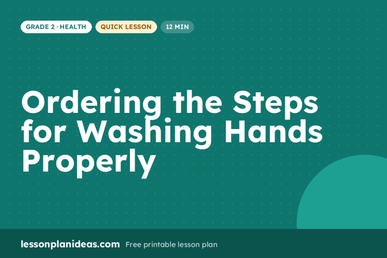 Ordering the Steps for Washing Hands Properly – Grade 2 Health lesson plan