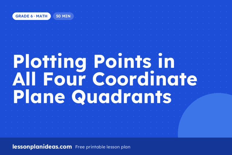 Plotting Points in All Four Coordinate Plane Quadrants – Grade 6 Math lesson plan