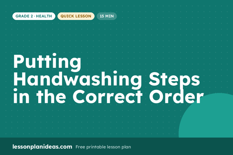 Putting Handwashing Steps in the Correct Order – Grade 2 Health lesson plan
