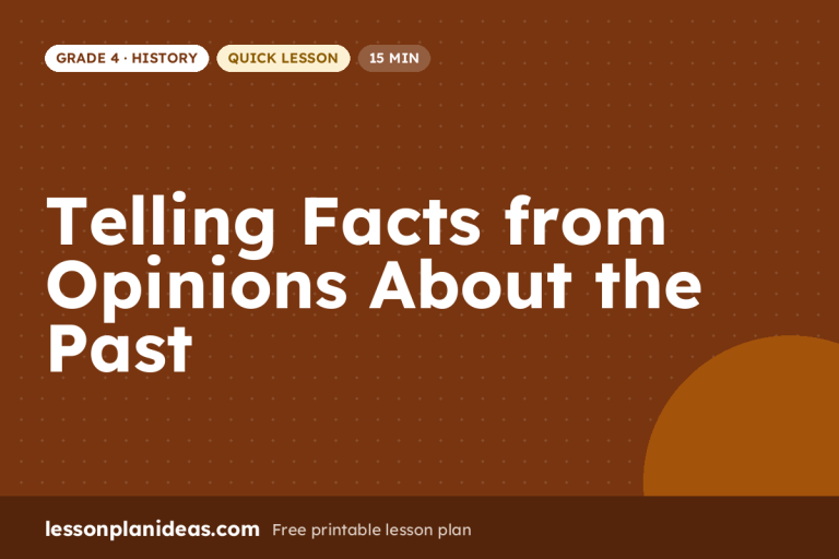 Telling Facts from Opinions About the Past – Grade 4 History lesson plan