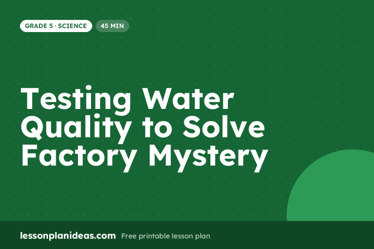 Testing Water Quality to Solve Factory Mystery – Grade 5 Science lesson plan
